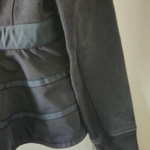 Lululemon Hiver 13 Limited Edition Ruffled Black Scuba Hoodie Jacket Sz 8 - Picture 7 of 9
